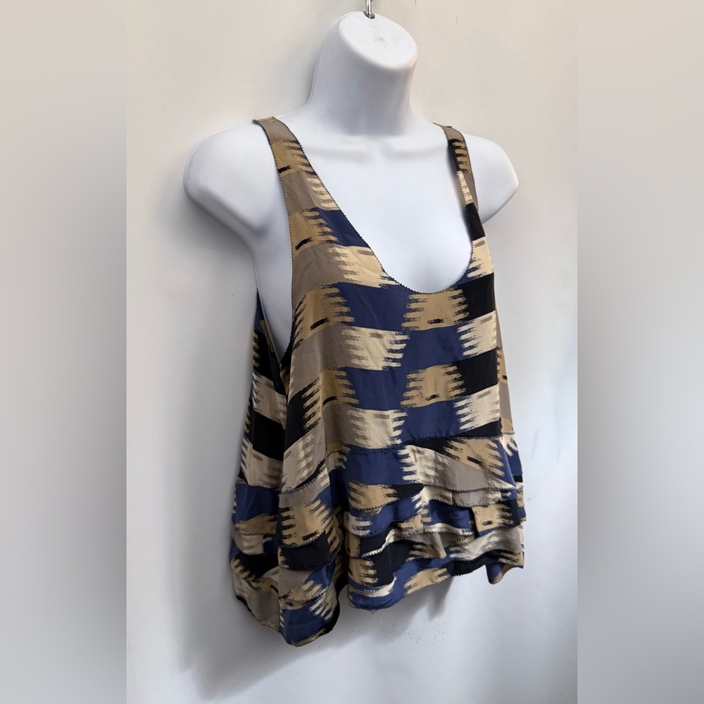 NWOT 3.1 PHILIP LIM 100% Silk Blouse Womens 8 Tiered Ruffled Tunic Tank Top - Picture 5 of 14